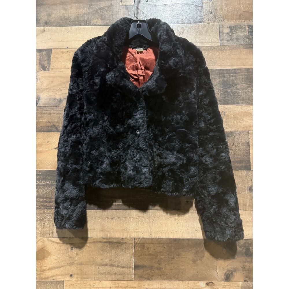 Ice Revolution Black Faux Fur Cropped Jacket – Women’s Size Small
